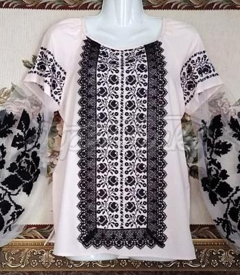 Женская вышиванка на вискозе с евросеткой "Азалия" фото